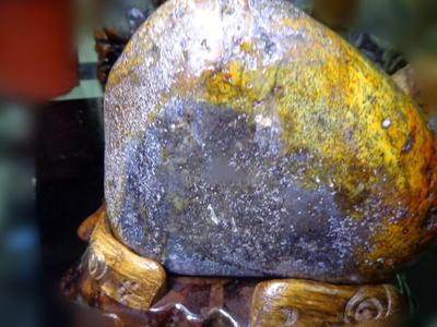 新疆和田玉—洒金皮墨玉籽料